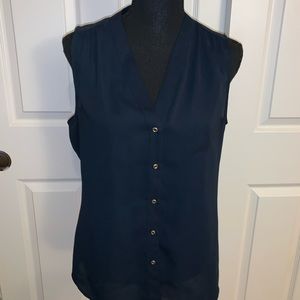Navy sleeveless blouse